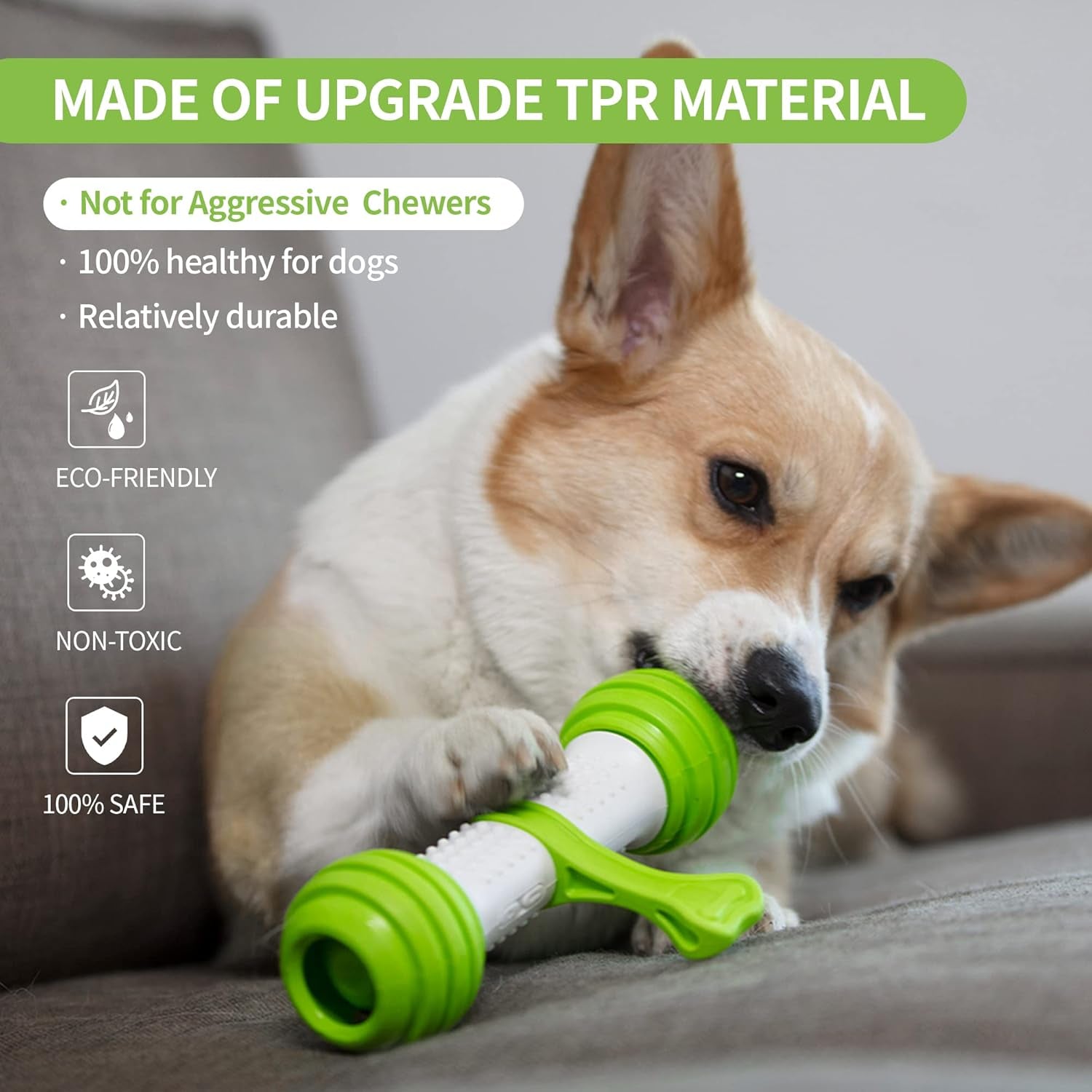 Interactive Dog Toy for Medium & Large Dogs, Motion Activated Automatic Moving Dog Bone, USB Rechargeable Electronic Dog Toy for Boredom, Exercise & Mental Stimulation, Green