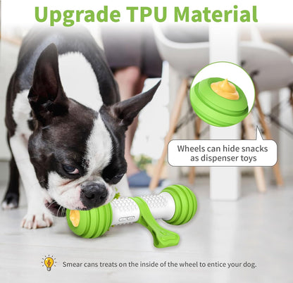 Interactive Dog Toy for Medium & Large Dogs, Motion Activated Automatic Moving Dog Bone, USB Rechargeable Electronic Dog Toy for Boredom, Exercise & Mental Stimulation, Green