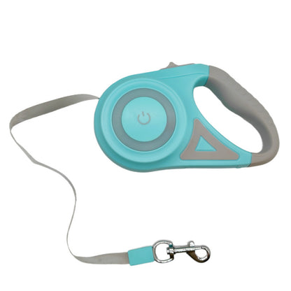 Retractable Dog Leash with LED Light, 3M/5M Automatic Pet Leash for Small, Medium & Large Dogs and Cats, Tangle-Free One-Hand Brake & Lock, Durable Reflective Walking Lead