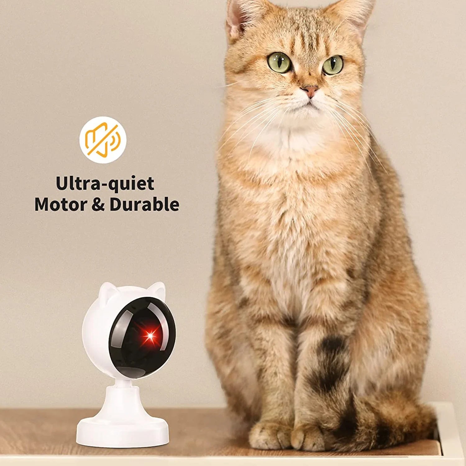 Automatic Cat Laser Toy, USB Rechargeable Interactive Laser Toy for Indoor Cats & Dogs, 360° Rotating Laser with Adjustable Speeds, Auto Timer, Multi-Angle Mount, White