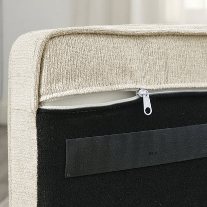 Orthopedic Elevated Dog Sofa Bed for Medium & Large Dogs, Modern Rectangular Pet Couch with Removable Washable Cover, Thick Foam Cushion, Durable Raised Pet Bed, Beige, 40 x 23 x 14 in